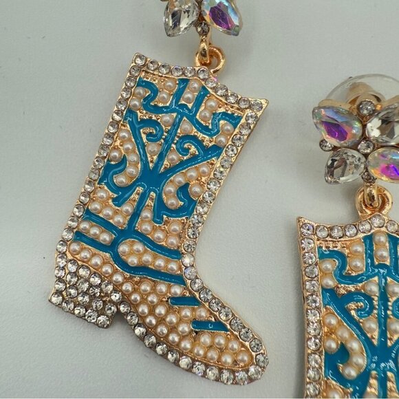 Cowgirl Summer Western Rodeo Boot Earrings - Picture 6 of 8